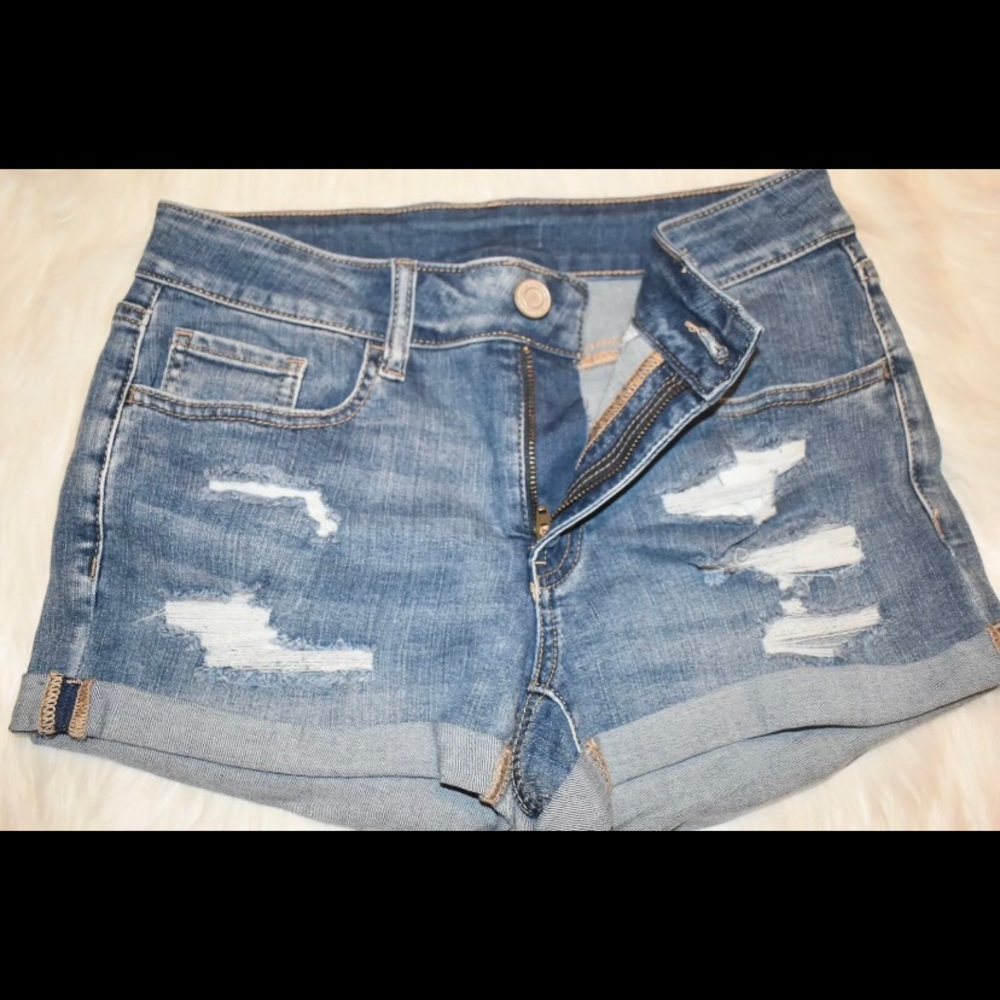 SHEIN Cuffed Denim Shorts